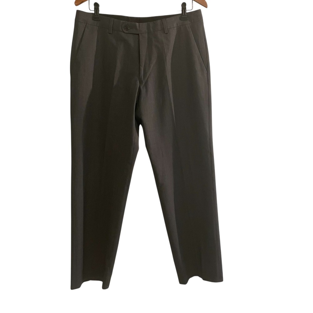 John Varvatos U.S.A. Men's Dress Pants Gray Wool Blend Size‎ 33 Career Trouser